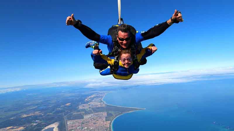 Experience the thrill of freefall with a 15,000ft tandem skydive over the beautiful beaches of Rockingham!